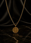 Cadena grumet con medalla de San Benito