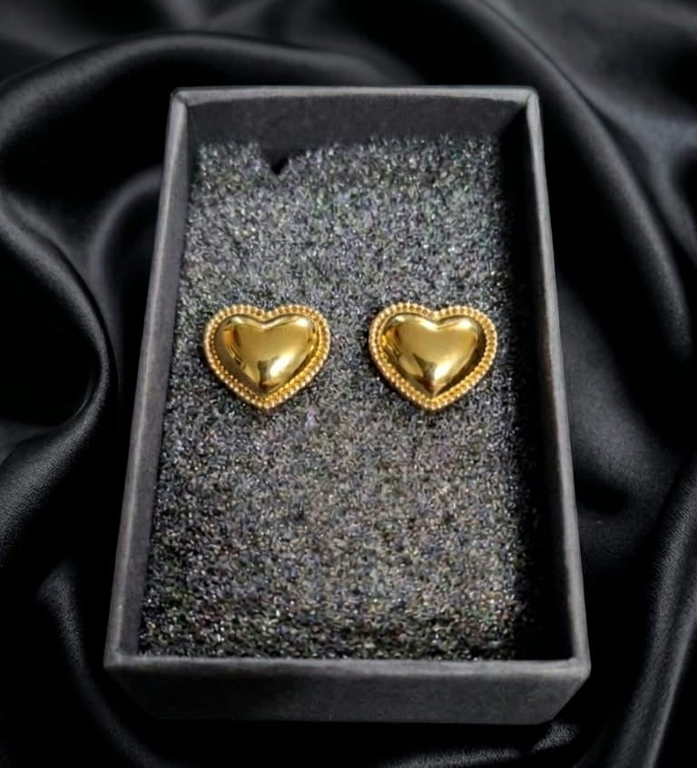 Aros Corazón dorado  inflado